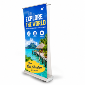 Deluxe Wide Base Double Screen Roll Up Banner Stands